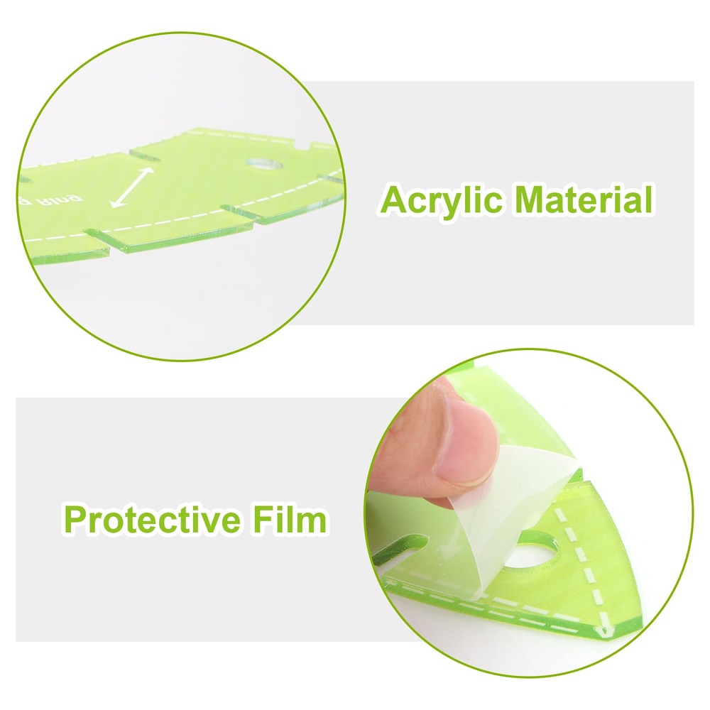 5PCS Sewing Ruler Set 2.4-11.2" Double Wedding Ring Template Patchwork Quilting