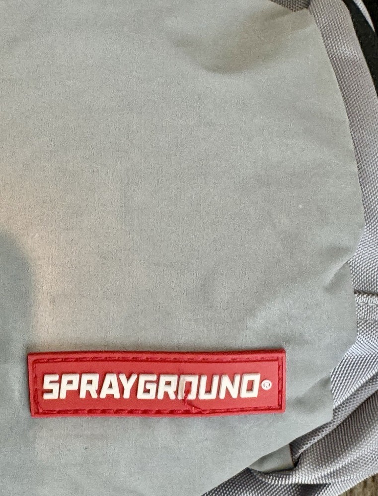 Sprayground Day Backpack Hydration Water Bladder Zipper Pockets Clean Gray