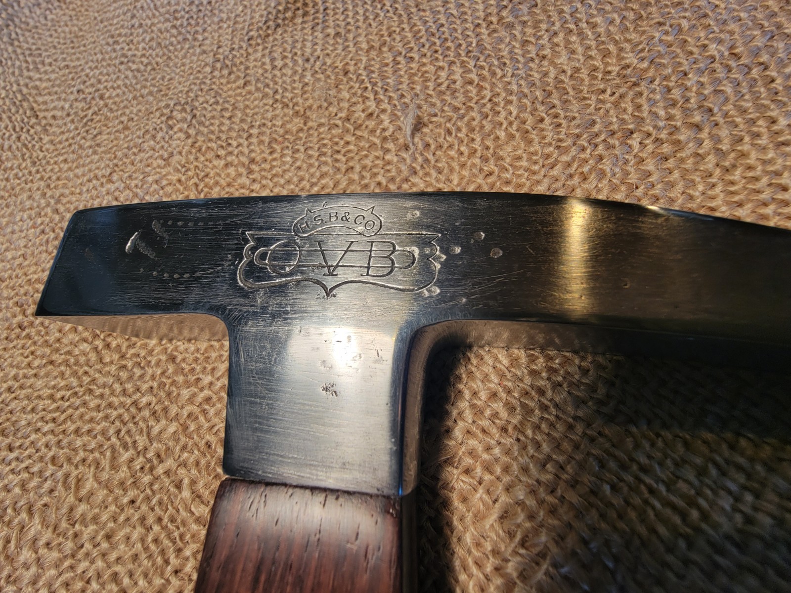 ANTIQUE HIBBARD SPENCER BARTLETT OVB ROCK PICK PROSPECTOR HAMMER NEW BRW HDL.