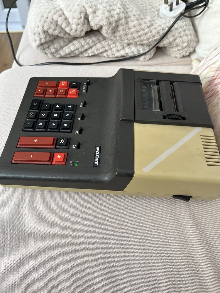 Facit 2202 Vintage Retro TECH 1980 Japan Desktop Printing Adding Machine