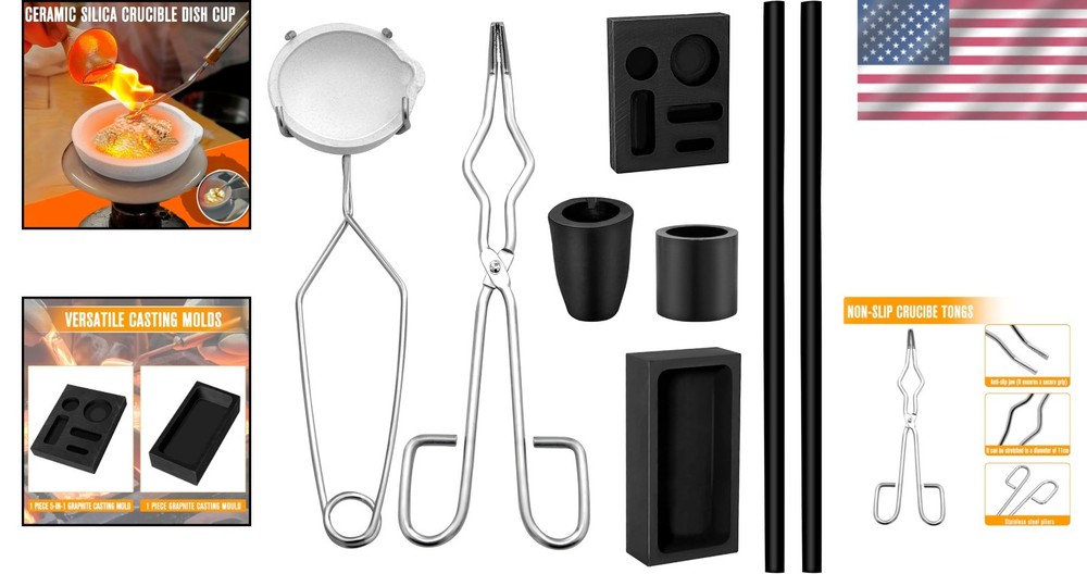 Compact Graphite Torch Melting Casting Kit - Ideal for Gold & Silver Projects