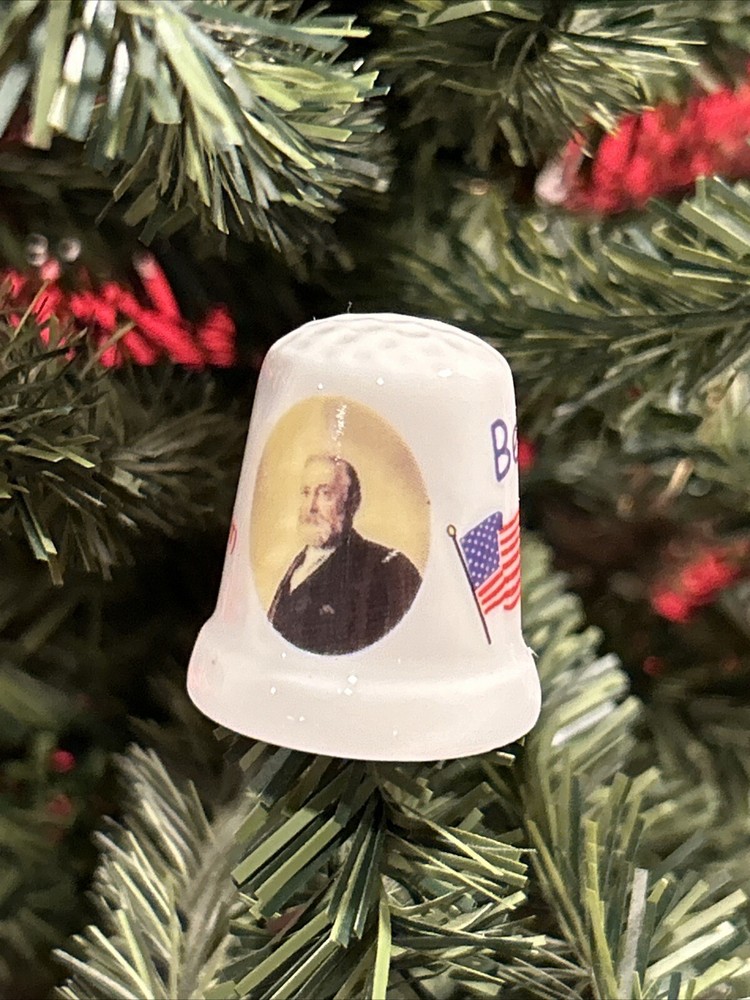 1” Ceramic President Benjamin Harrison Thimble