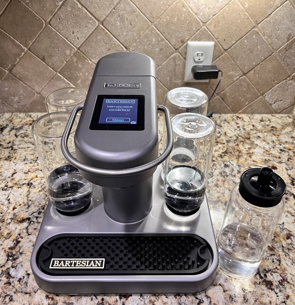 Bartesian 55300 Premium Cocktail Machine w/5 Canisters LCD Screen Gray