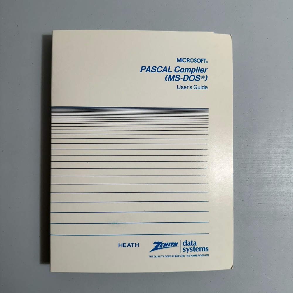 Zenith Data Systems Heath Computer Microsoft PASCAL Compiler MS-DOS Software