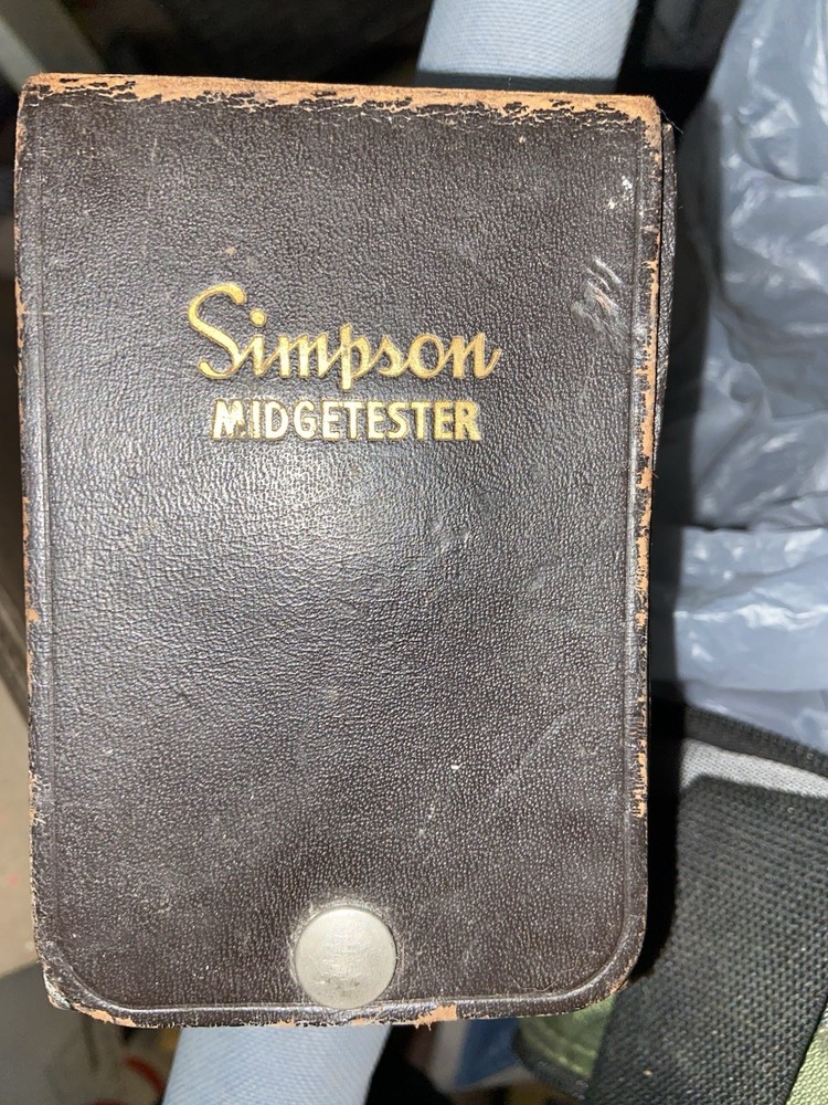 Vintage Simpson Midgetester Model 355 Volt-Ohmmeter with Original Leather Case
