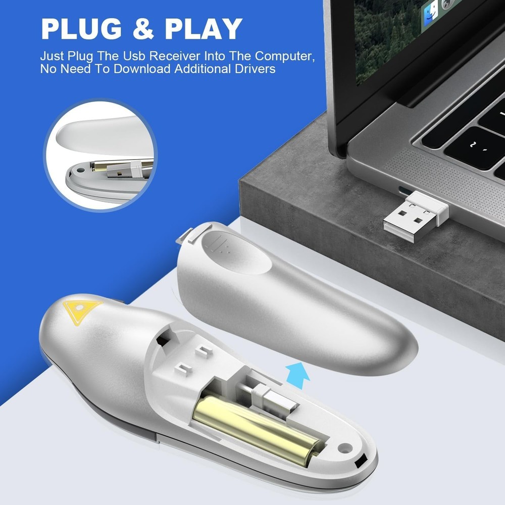 Presentation Clicker Wireless Presenter Remote Clicker for PowerPoint Present...