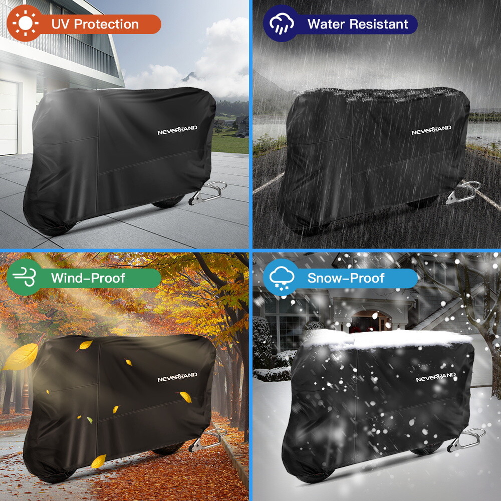 NEVERLAND XL Motorcycle Cover Waterproof Heavy Duty Storage Outdoor Protector