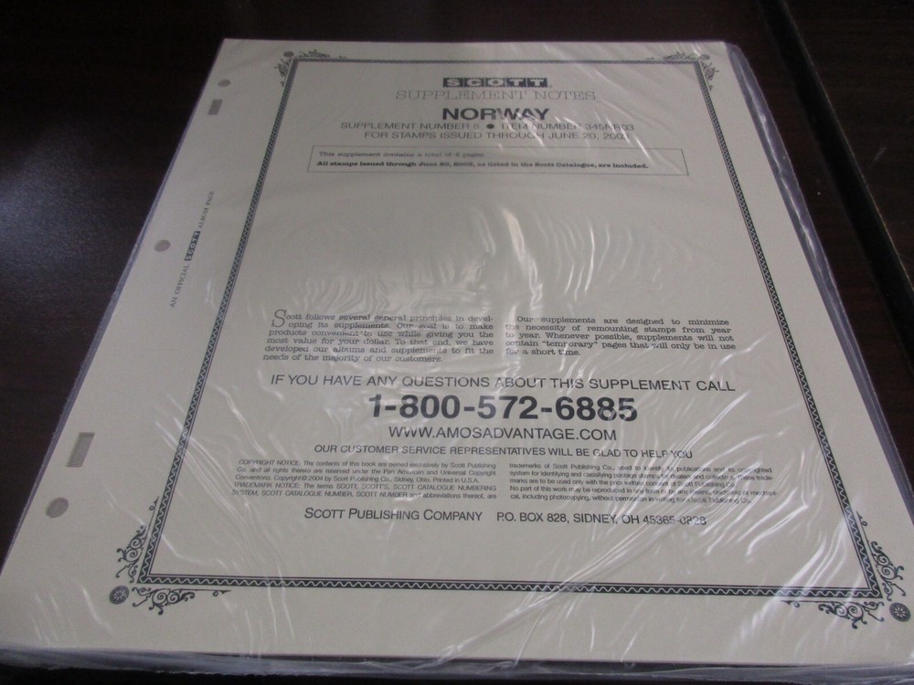 SCOTT  SUPPLEMENT NORWAY #8,2003  W/FREE SHP.
