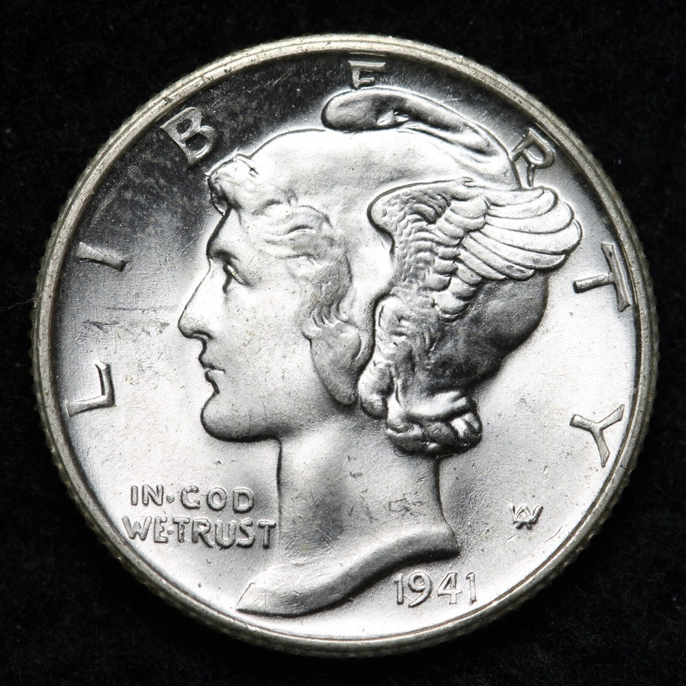 1941-S Large S Mercury Silver Dime GEM BU *UNCIRCULATED* MS E112 SM