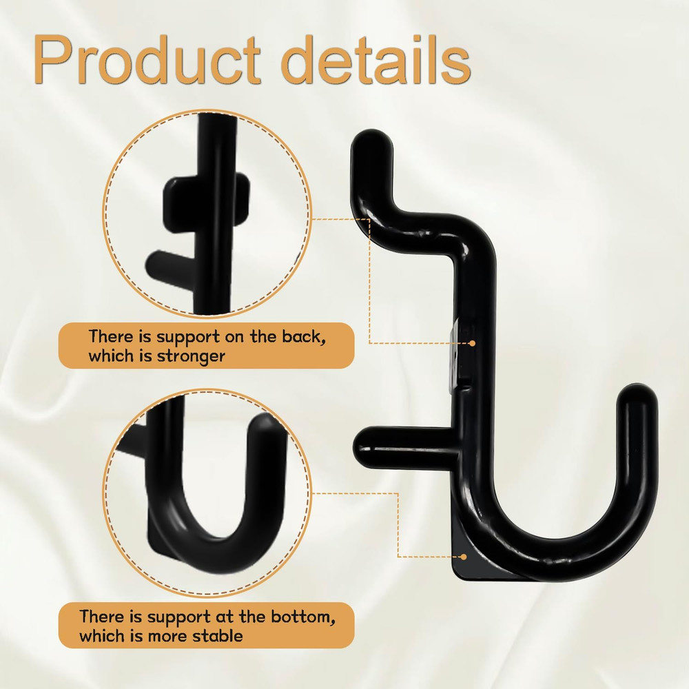 50PCS Pegboard Hooks Plastic Peg Board J Hooks for Hanging Black Pegboard Hooks