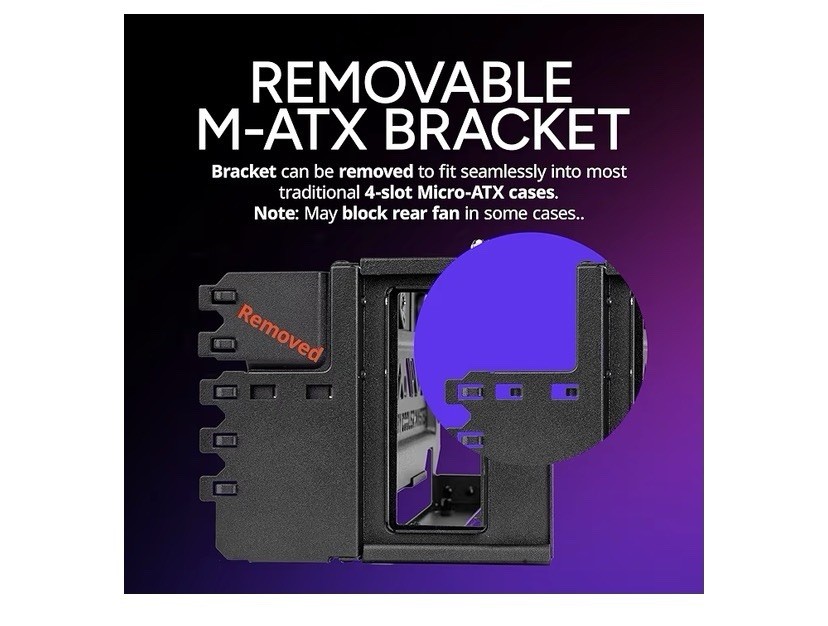 Adjustable Vertical GPU Card Holder Kit V3 with PCI-E Riser Cable for Any Case
