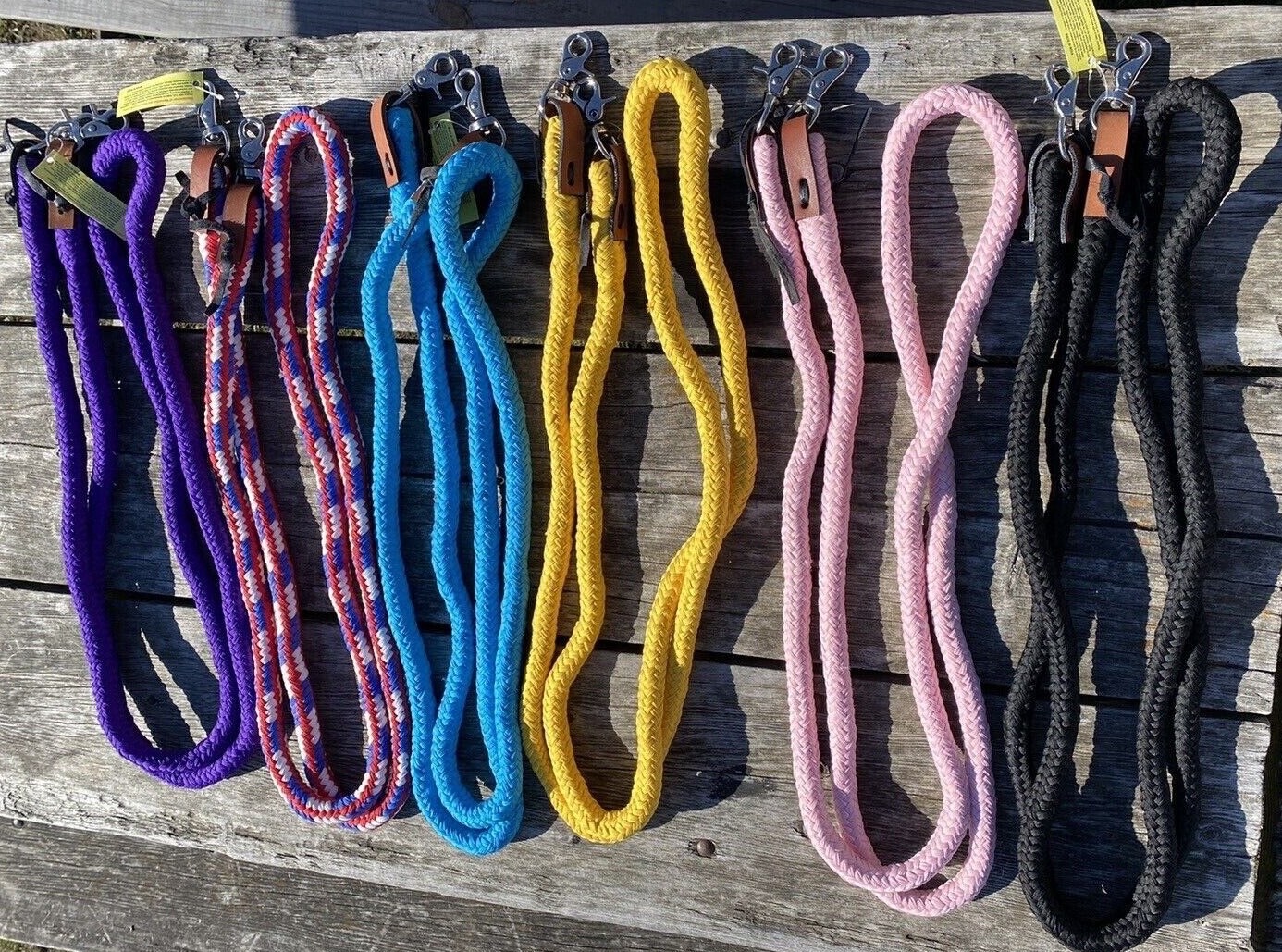 Super soft 8 ft Western barrel/roping reins w/snap ends assorted colors