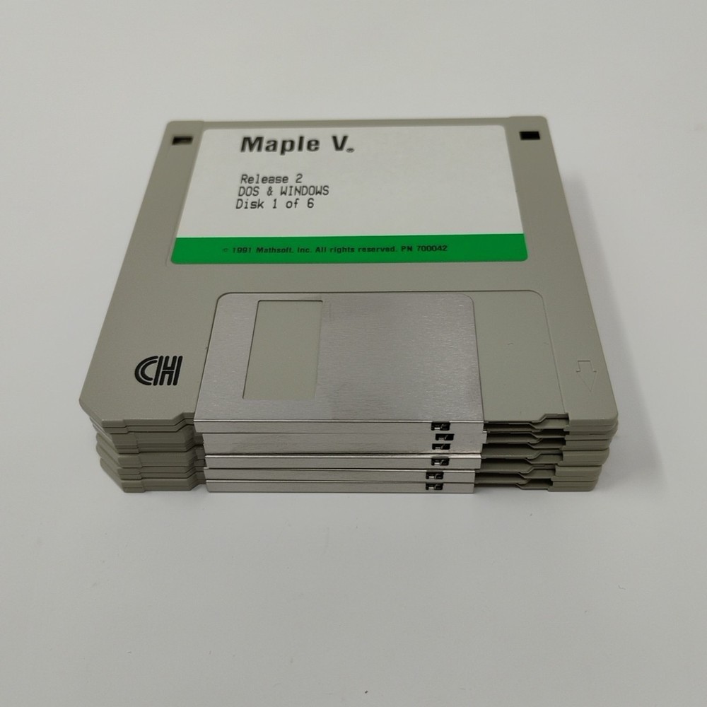 Mathsoft Maple V Mathematics Modeling Vintage 1991 DOS & Windows 3.5" Disks