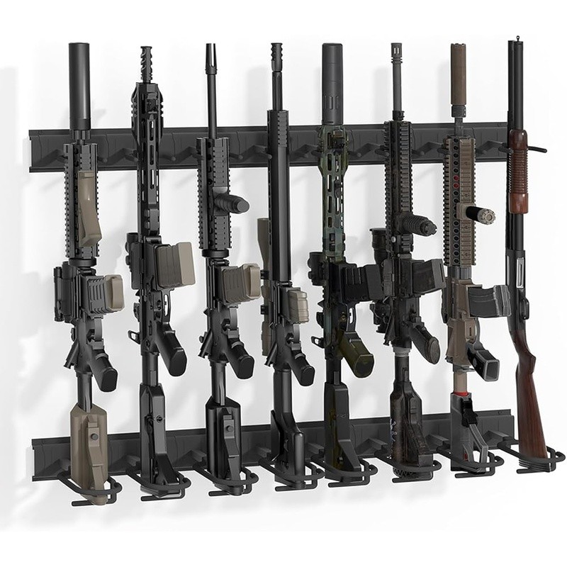 Durable Wall Mounted Gun Rack Adjustable Arms Firearm Storage Solution New
