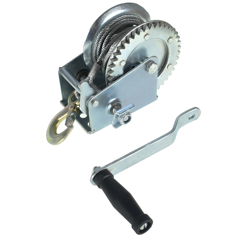 1600lbs Hand Winch Boat Winch Hand Crank Winch With 32ft Cable Manual Winches