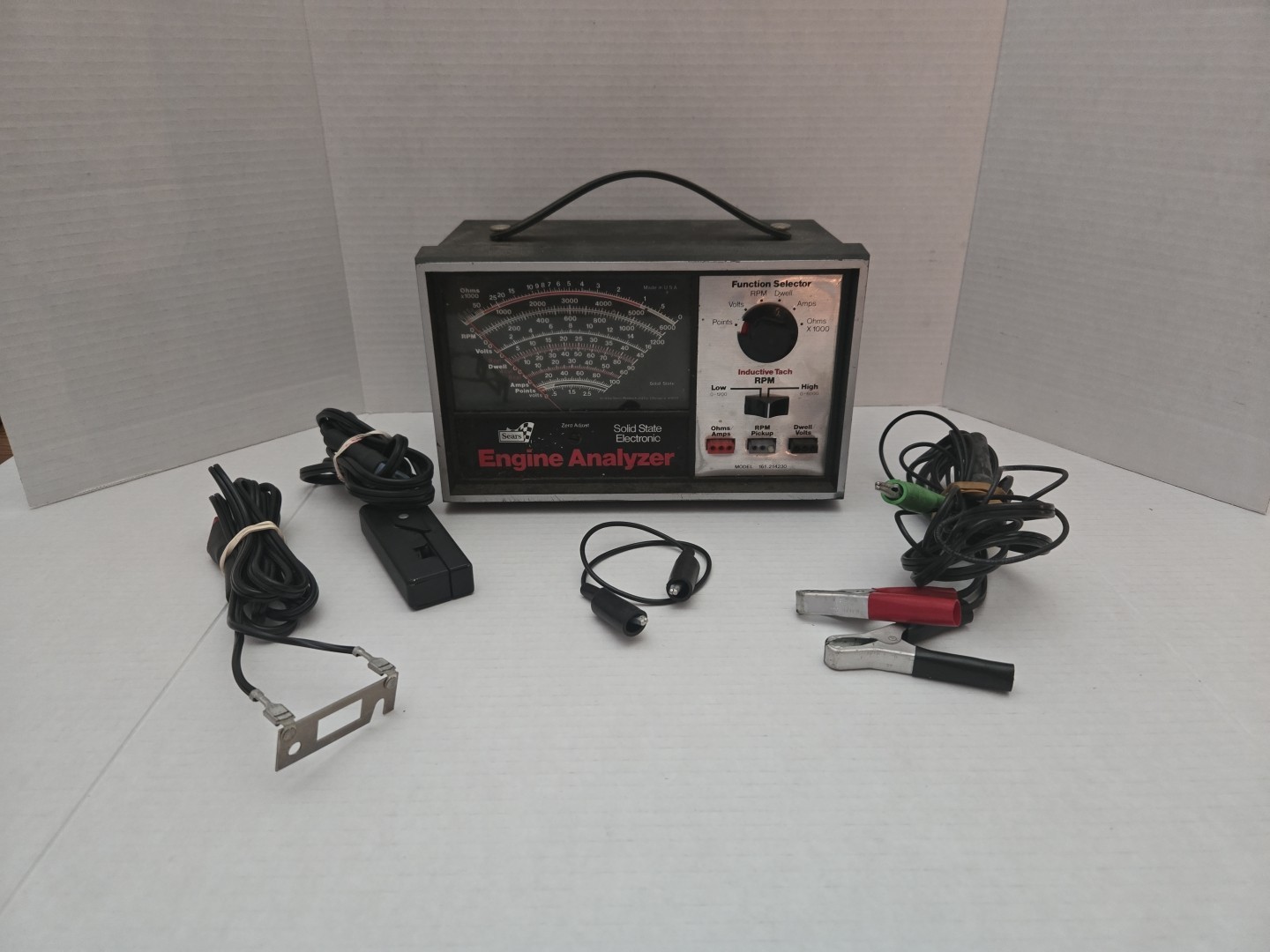 Sears Solid State Electronic Engine Analyzer Model 161.214230 with Cables