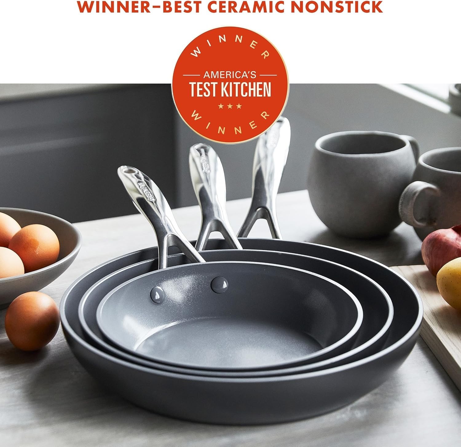 GreenPan Valencia Pro Hard Anodized Healthy Ceramic Nonstick 8 9.5 and 11 Fry