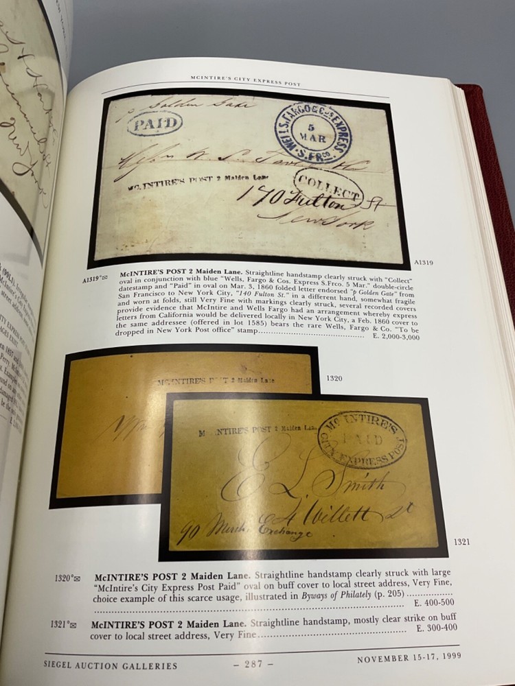 David Golden Collection United States Carriers Locals, Siegel Auction Catalog V2