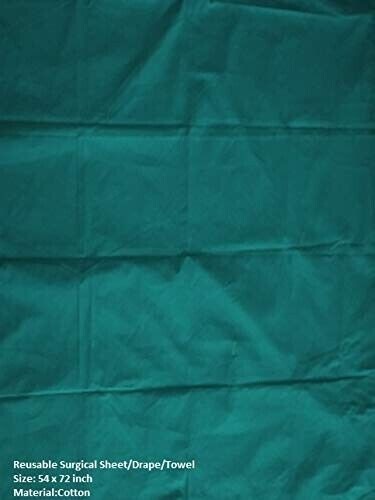 Reusable Surgical Sheet/Drape/Plain Towel/Plain Drape (52"x72", Green) NEW