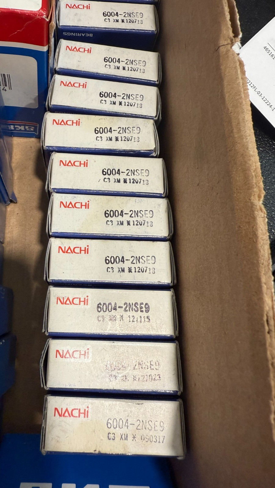 (Qty. 8) 6004-2NSE9 CM NACHI Brand Sealed Ball Bearings. FREE SHIPPING USPS.