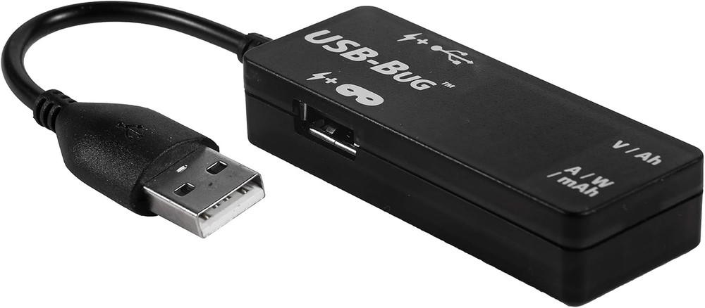 Usb-Bug Dual-Output Inline USB-A Tester with Data Masking Port