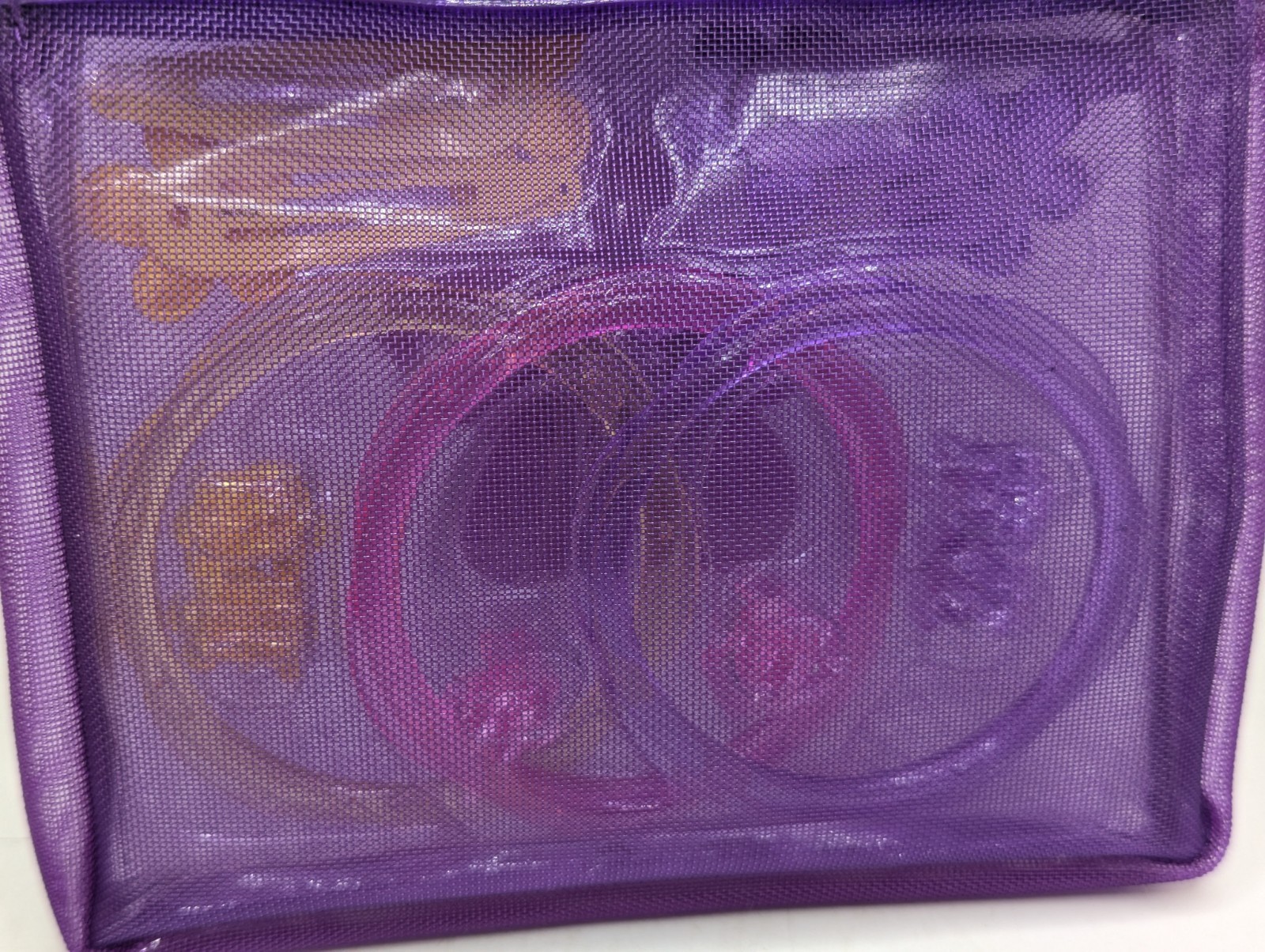 Vtg Disney Princesses The Disney Store Purple Mesh Bag Set Hair Accessories 2001