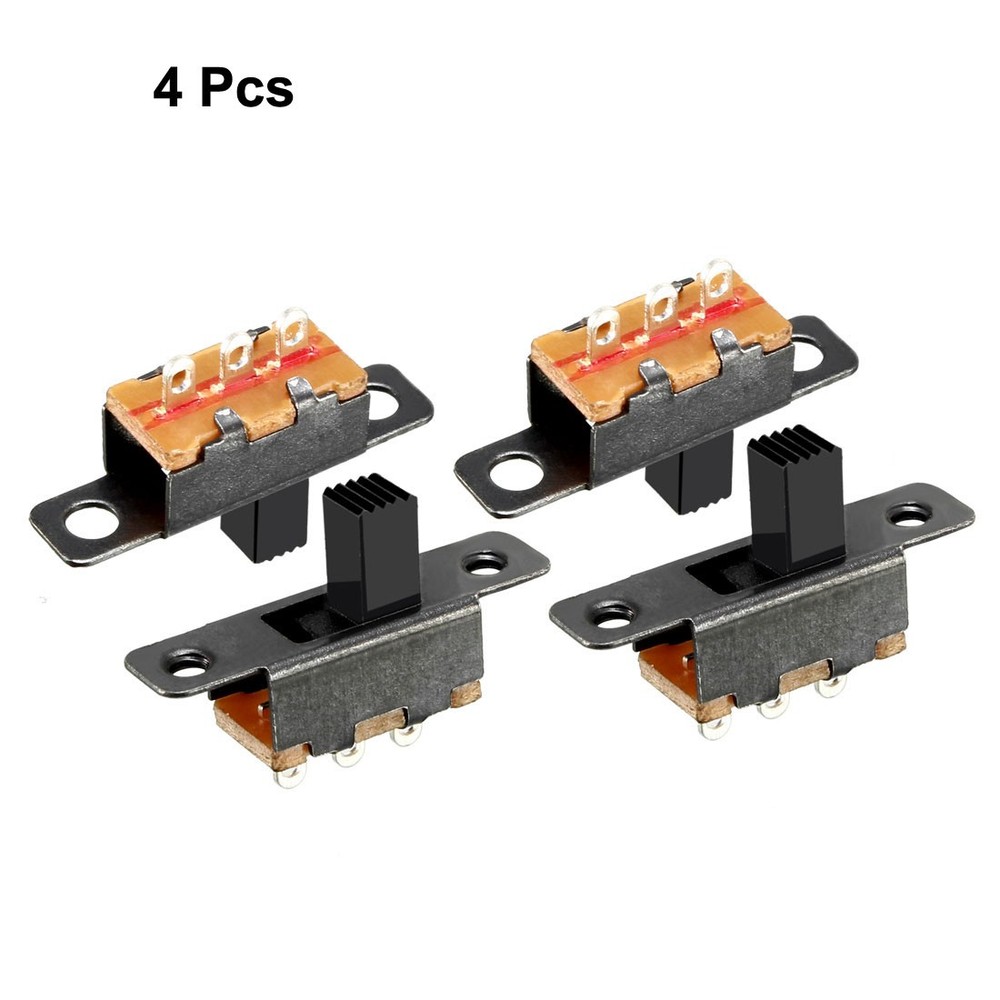 4Pcs 3mm Vertical Slide Switch SPDT 3 Terminals PCB Panel Latching