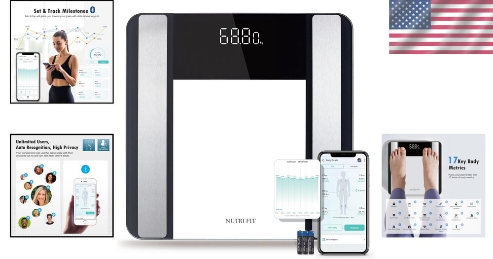 Smart Bluetooth Scale: 17 Metrics Body Composition Analyzer for Health Tracking