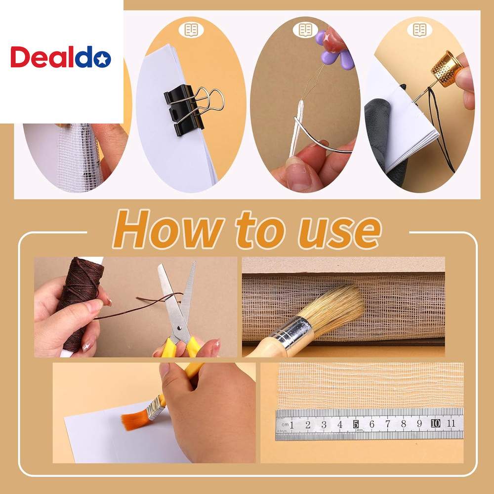 49 Pcs Book Binding Kits for Beginners Hand Bookbinding Tools Bookbinding Suppli