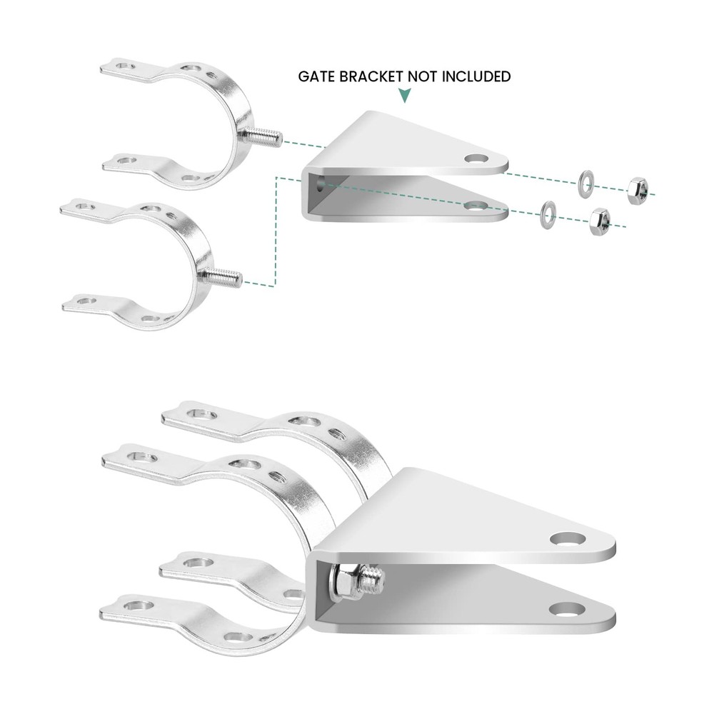 Universal Tube Bracket Kit for Automatic Gate Opener System, Suitable for