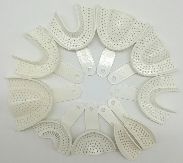 Dental Plastic Impression Trays Disposable Without Mesh Holder Upper Lower 1pair