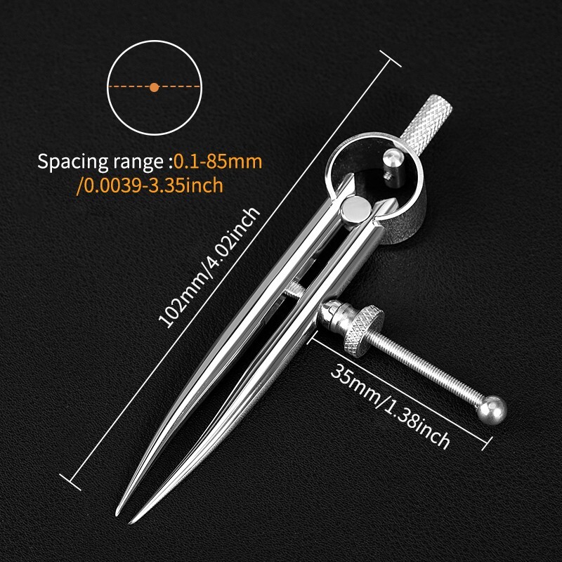 WUTA Adjustable Spring Wing Divider Leather Craft Rotating Scratch Drawing Tools