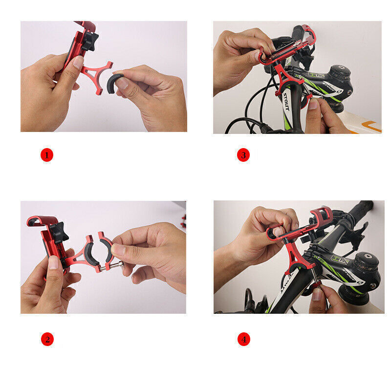 360° Aluminum Bike Motorcycle Stand Handlebar Mount Bicycle Cell Phone Holder