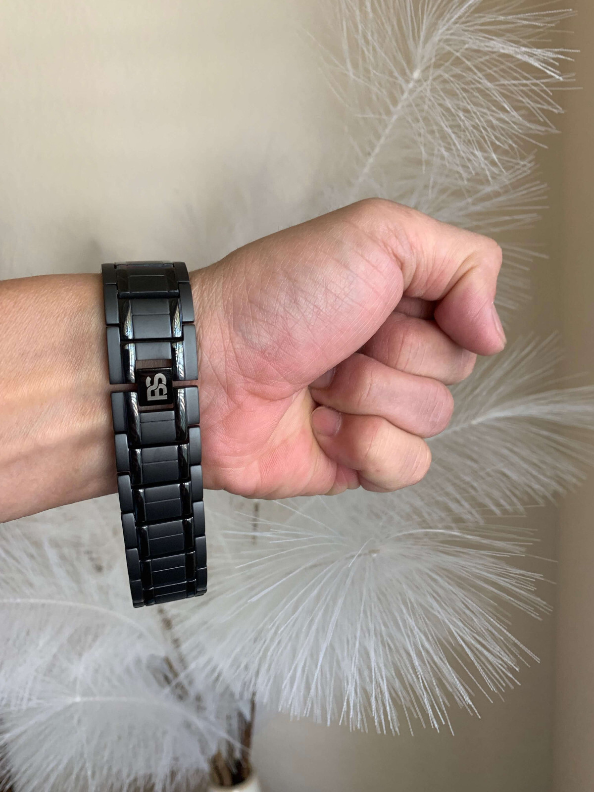 Giant Black Magnetic Bracelet Enhance Energy Balance Power Calm Joy Perfect Gift