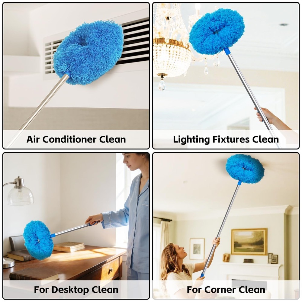 DRQ Ceiling Fan Cleaner Duster, Reusable Microfiber Duster with Extension Pol...