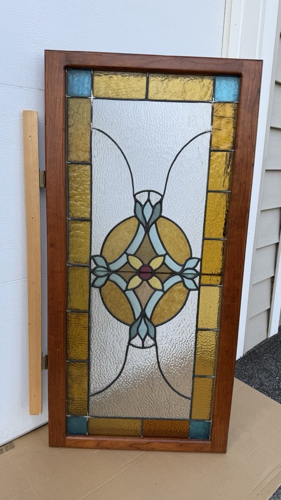 Vintage Stained Glass Window Panel