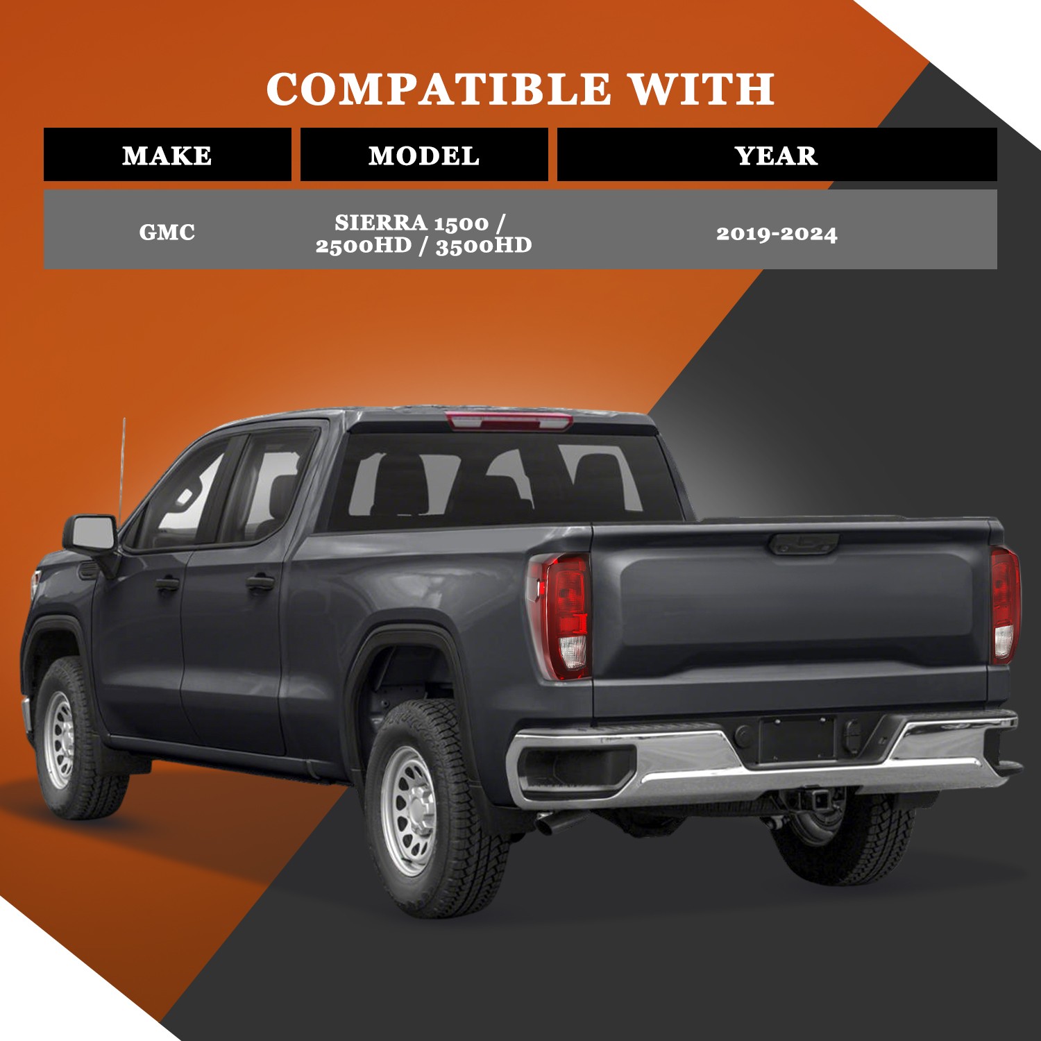 Pair Halogen Tail Light For 2019-2025 GMC Sierra 1500 2500HD W/ Full Bulbs LH+RH