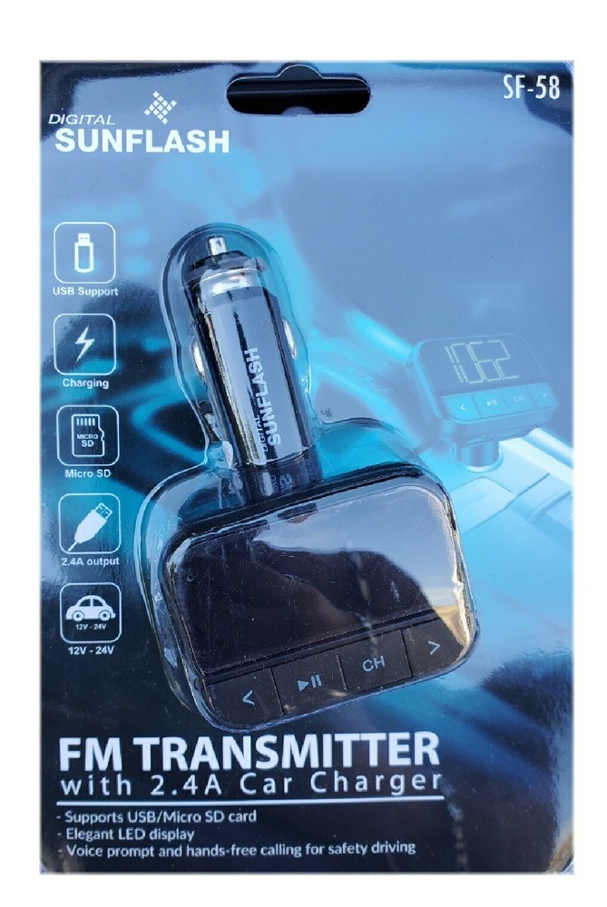 Sunfish FM Transmiter With 2.4A Car Charger Model SF-58 Free Shipping