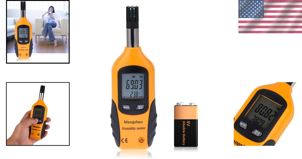 New Handheld Digital Psychrometer - Orange