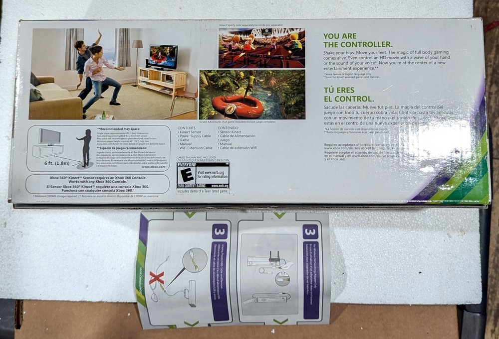 Microsoft Xbox 360 Kinect Sensor Bar Black + 2 Games