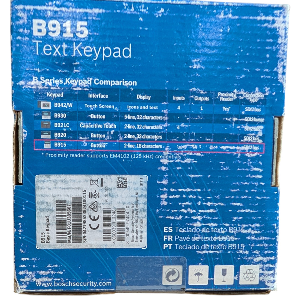 BOSCH B915 TEXT KEYPAD *Used*