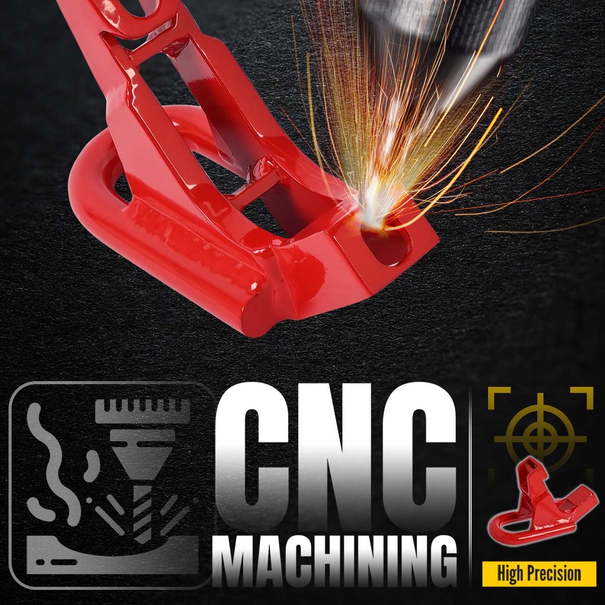 Pair Steel Front Recovery Tow Hook For Toyota Tundra TRD 2022-2026 450-72T001-R