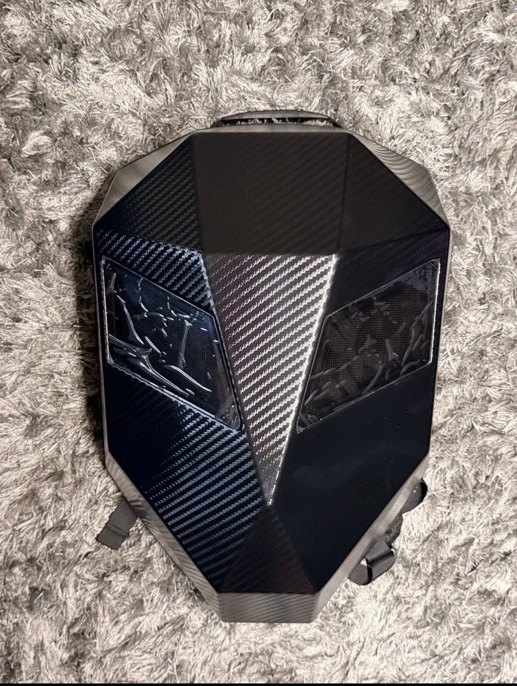 Motorcycle black carbon style Backpack,with LED eyes,app Control