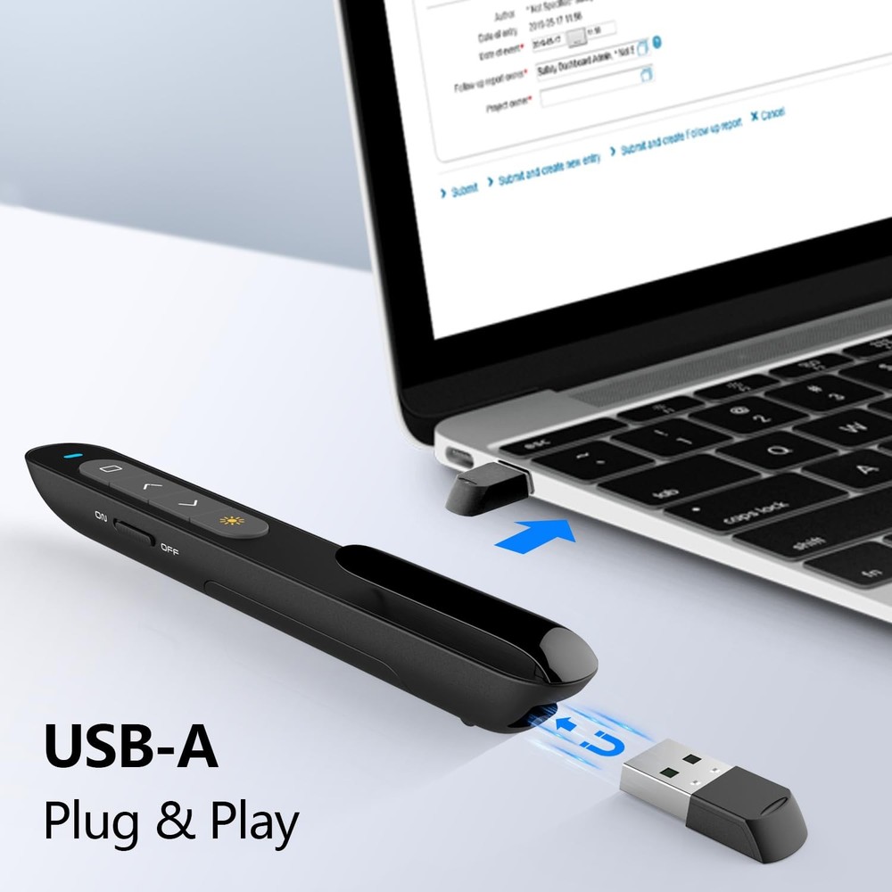 N76 Rechargeable Presentation Clicker with Red Light Pointer Remote Control