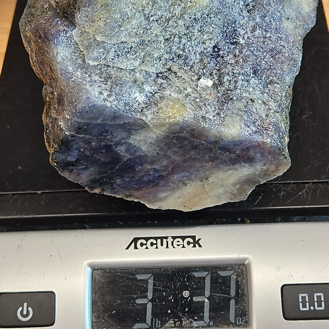 Iolite Rough, India, blue to purple color. 3LB 3.7OZ.