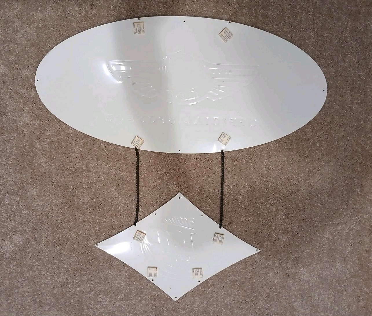 HARLEY DAVIDSON MILLER LITE 100TH ANNIVERSARY METAL AD SIGN (Missing Top Piece)