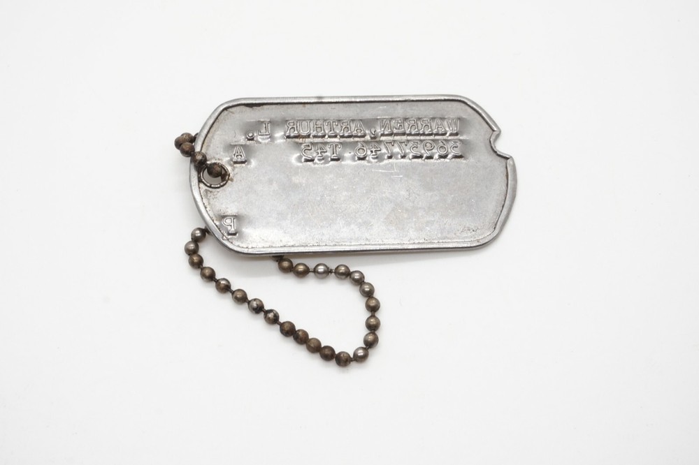 WWII 1945 Army Dog Tag T45 With Bead Chain