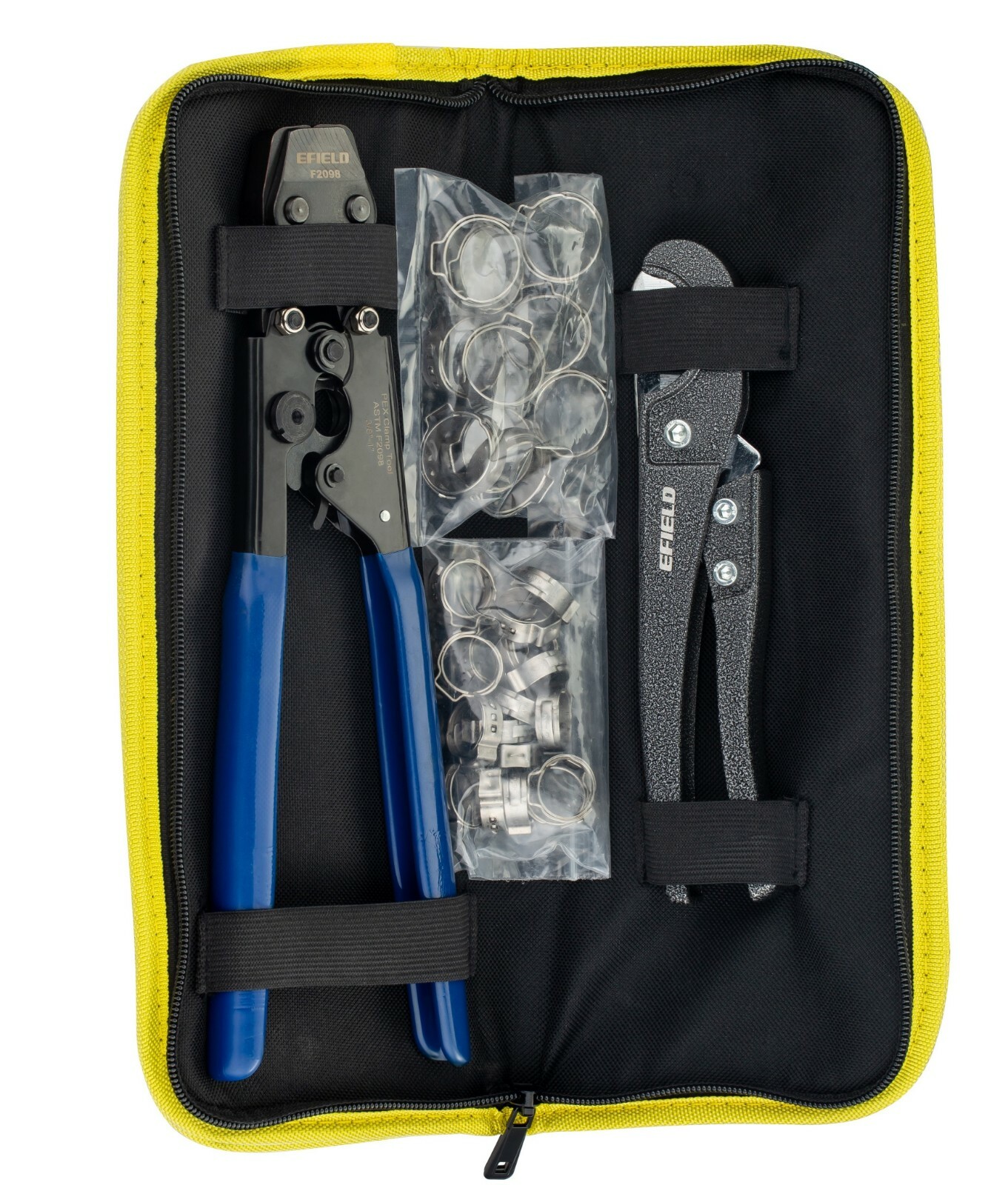 EFIELD PEX CINCH CLAMP CRIMPING TOOL & CUTTER,GAUGE+ 30 1/2" ,3/4" CLAMPS IN BAG