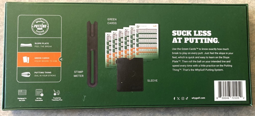 Whygolf Green Reading System...Putting Trainer...NEW!