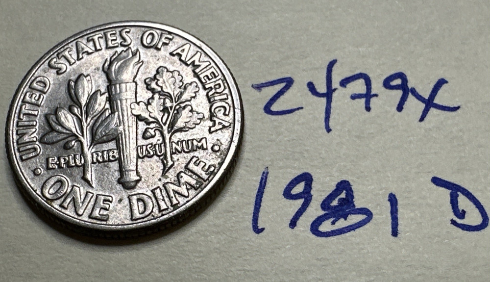 1981 D Roosevelt Dime 10C 2479X